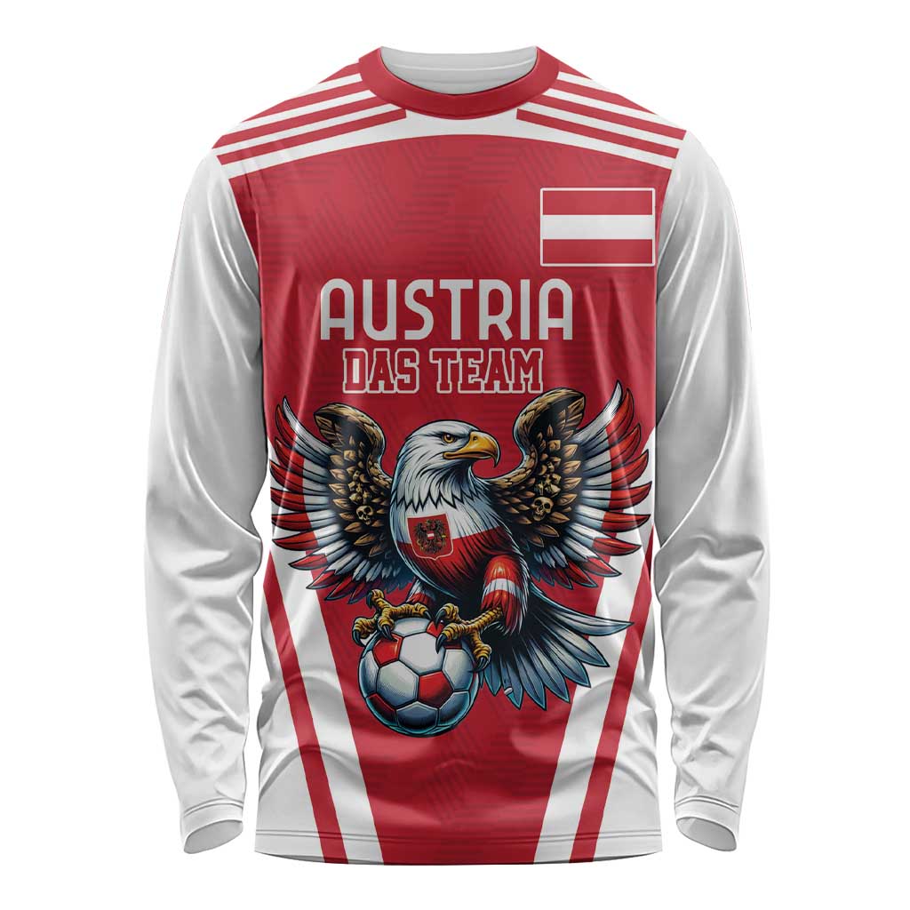 Custom Austria Football Long Sleeve Shirt Das Team With Eagle Mascot - Wonder Print Shop