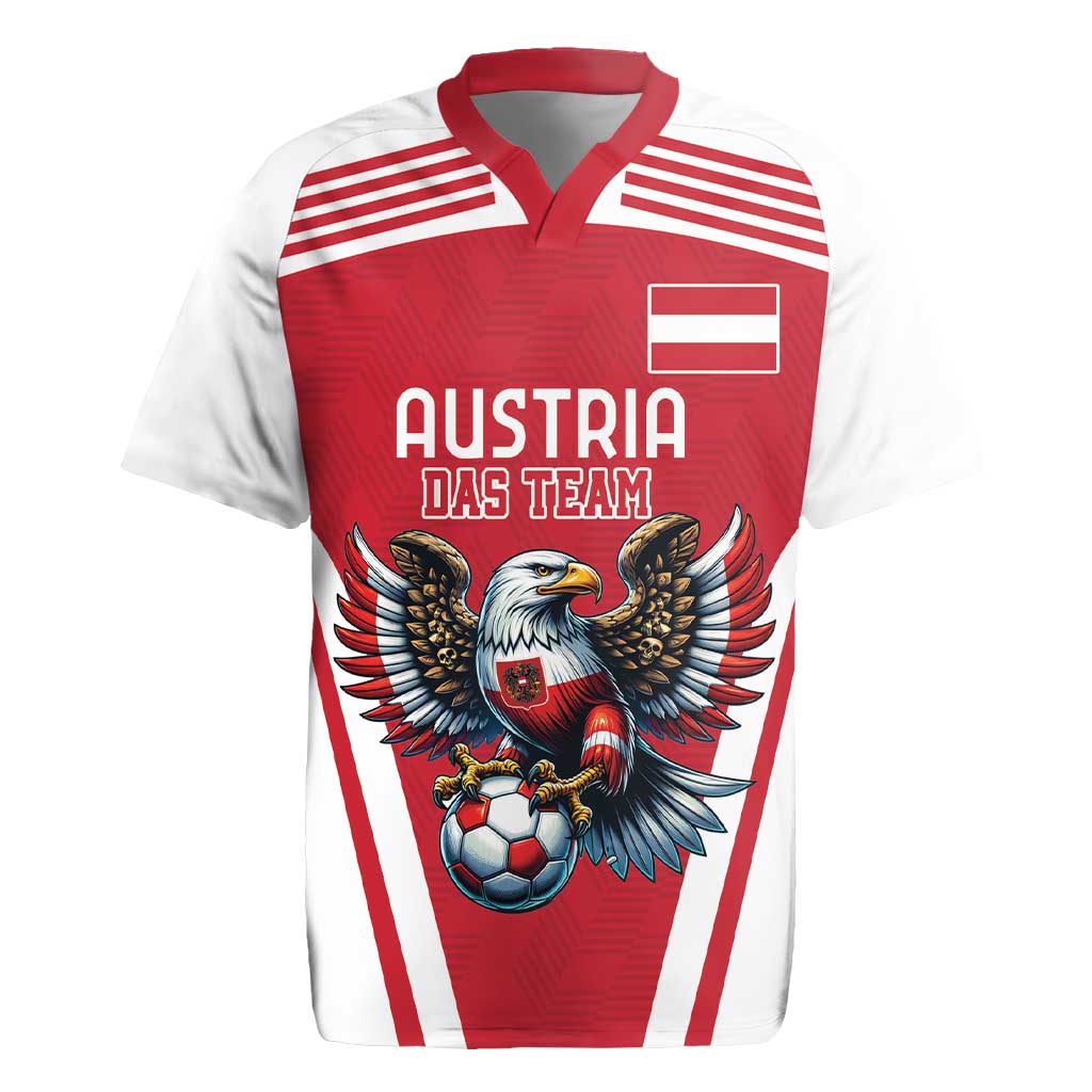 Custom Austria Football Rugby Jersey Das Team With Eagle Mascot - Wonder Print Shop