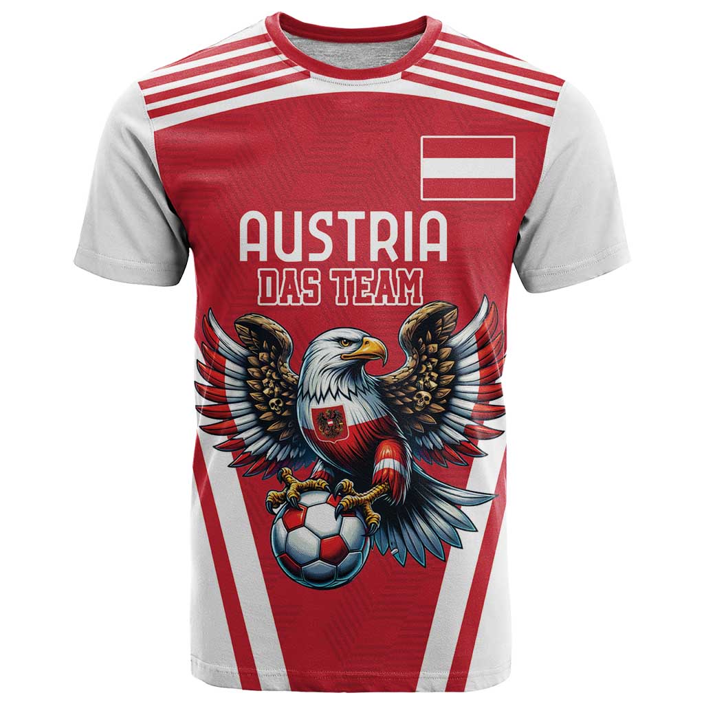 Custom Austria Football T Shirt Das Team With Eagle Mascot - Wonder Print Shop