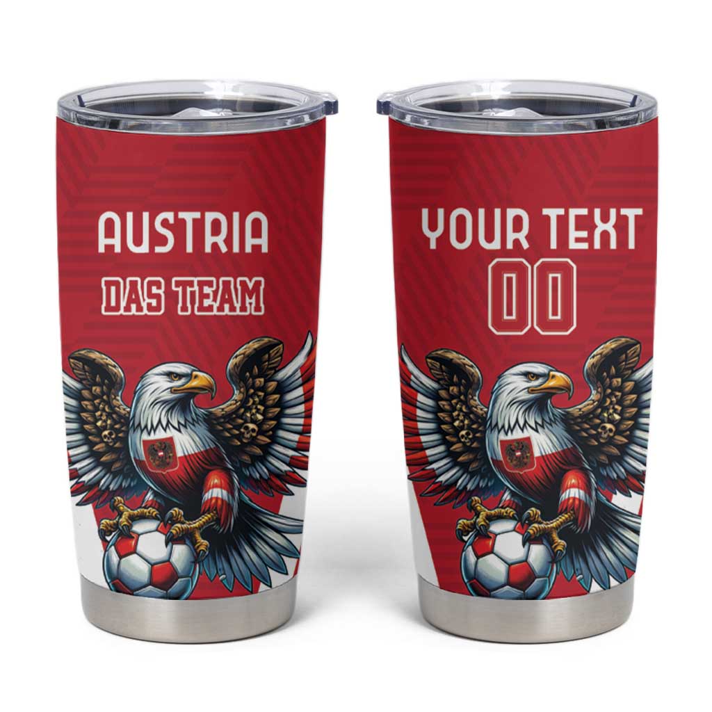 Custom Austria Football Tumbler Cup Das Team With Eagle Mascot