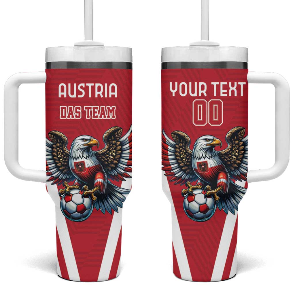 Custom Austria Football Tumbler With Handle Das Team With Eagle Mascot