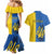 Ukraine Statehood Day 1918 Couples Matching Mermaid Dress and Hawaiian Shirt Coat Of Arms With Ukrainian Folk Pattern