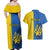 Ukraine Statehood Day 1918 Couples Matching Off Shoulder Maxi Dress and Hawaiian Shirt Coat Of Arms With Ukrainian Folk Pattern