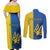 Ukraine Statehood Day 1918 Couples Matching Off Shoulder Maxi Dress and Long Sleeve Button Shirt Coat Of Arms With Ukrainian Folk Pattern