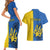 Ukraine Statehood Day 1918 Couples Matching Short Sleeve Bodycon Dress and Hawaiian Shirt Coat Of Arms With Ukrainian Folk Pattern