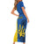 Ukraine Statehood Day 1918 Family Matching Short Sleeve Bodycon Dress and Hawaiian Shirt Coat Of Arms With Ukrainian Folk Pattern