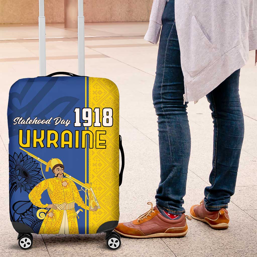 Ukraine Statehood Day 1918 Luggage Cover Coat Of Arms With Ukrainian Folk Pattern