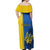 Ukraine Statehood Day 1918 Off Shoulder Maxi Dress Coat Of Arms With Ukrainian Folk Pattern