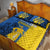 Ukraine Statehood Day 1918 Quilt Bed Set Coat Of Arms With Ukrainian Folk Pattern