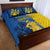 Ukraine Statehood Day 1918 Quilt Bed Set Coat Of Arms With Ukrainian Folk Pattern