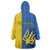 Ukraine Statehood Day 1918 Wearable Blanket Hoodie Coat Of Arms With Ukrainian Folk Pattern