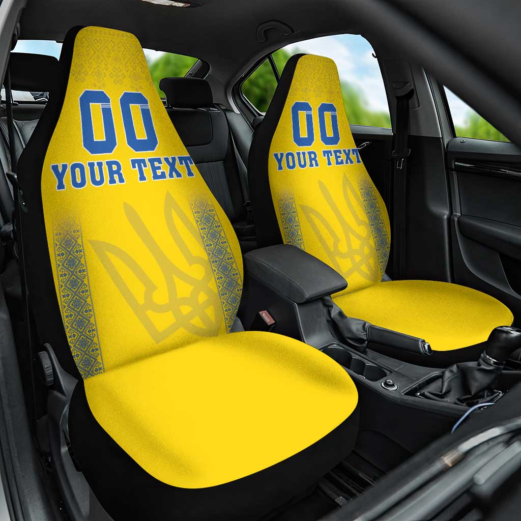 Custom Ukraine Football Car Seat Cover Come On Zbirna Yellow Version