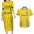 Custom Ukraine Football Couples Matching Long Sleeve Bodycon Dress and Hawaiian Shirt Come On Zbirna Yellow Version