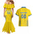 Custom Ukraine Football Couples Matching Mermaid Dress and Hawaiian Shirt Come On Zbirna Yellow Version