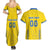 Custom Ukraine Football Couples Matching Summer Maxi Dress and Hawaiian Shirt Come On Zbirna Yellow Version