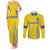 Custom Ukraine Football Couples Matching Tank Maxi Dress and Long Sleeve Button Shirt Come On Zbirna Yellow Version