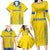 Custom Ukraine Football Family Matching Long Sleeve Bodycon Dress and Hawaiian Shirt Come On Zbirna Yellow Version