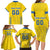 Custom Ukraine Football Family Matching Long Sleeve Bodycon Dress and Hawaiian Shirt Come On Zbirna Yellow Version