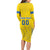 Custom Ukraine Football Family Matching Long Sleeve Bodycon Dress and Hawaiian Shirt Come On Zbirna Yellow Version