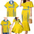 Custom Ukraine Football Family Matching Mermaid Dress and Hawaiian Shirt Come On Zbirna Yellow Version