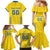 Custom Ukraine Football Family Matching Mermaid Dress and Hawaiian Shirt Come On Zbirna Yellow Version