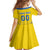 Custom Ukraine Football Family Matching Off Shoulder Short Dress and Hawaiian Shirt Come On Zbirna Yellow Version