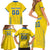 Custom Ukraine Football Family Matching Short Sleeve Bodycon Dress and Hawaiian Shirt Come On Zbirna Yellow Version