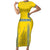 Custom Ukraine Football Family Matching Short Sleeve Bodycon Dress and Hawaiian Shirt Come On Zbirna Yellow Version