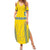 Custom Ukraine Football Family Matching Summer Maxi Dress and Hawaiian Shirt Come On Zbirna Yellow Version