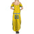 Custom Ukraine Football Family Matching Summer Maxi Dress and Hawaiian Shirt Come On Zbirna Yellow Version