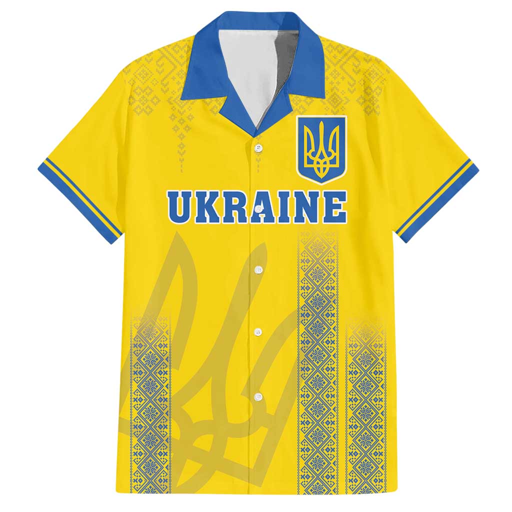 Custom Ukraine Football Hawaiian Shirt Come On Zbirna Yellow Version