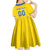 Custom Ukraine Football Kid Short Sleeve Dress Come On Zbirna Yellow Version