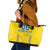 Custom Ukraine Football Leather Tote Bag Come On Zbirna Yellow Version