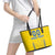 Custom Ukraine Football Leather Tote Bag Come On Zbirna Yellow Version