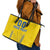 Custom Ukraine Football Leather Tote Bag Come On Zbirna Yellow Version