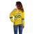 Custom Ukraine Football Off Shoulder Sweater Come On Zbirna Yellow Version