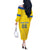 Custom Ukraine Football Off The Shoulder Long Sleeve Dress Come On Zbirna Yellow Version