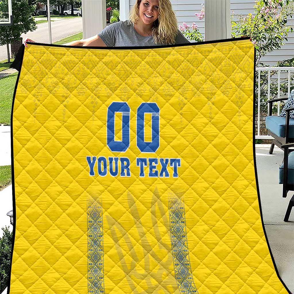 Custom Ukraine Football Quilt Come On Zbirna Yellow Version