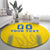 Custom Ukraine Football Round Carpet Come On Zbirna Yellow Version