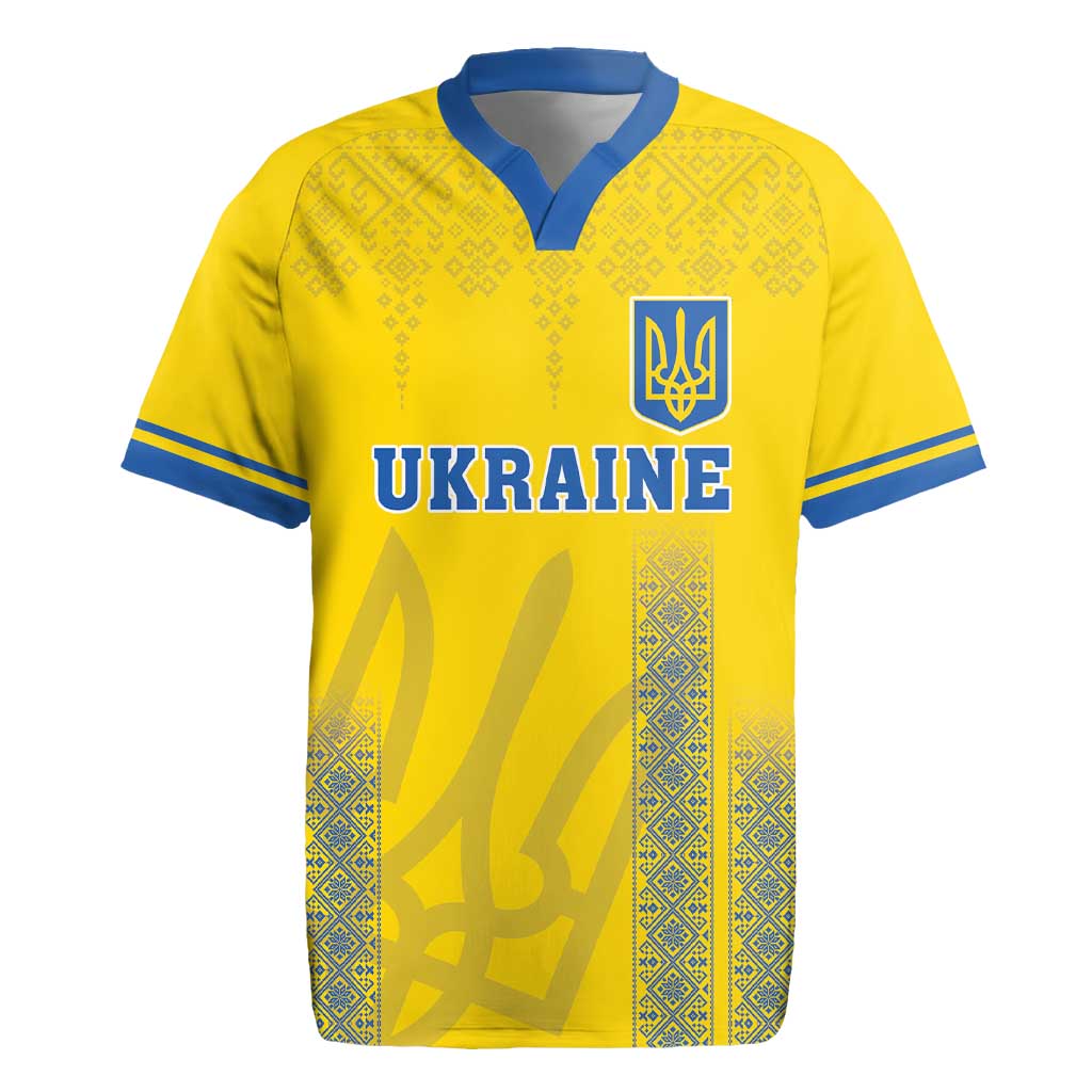 Custom Ukraine Football Rugby Jersey Come On Zbirna Yellow Version