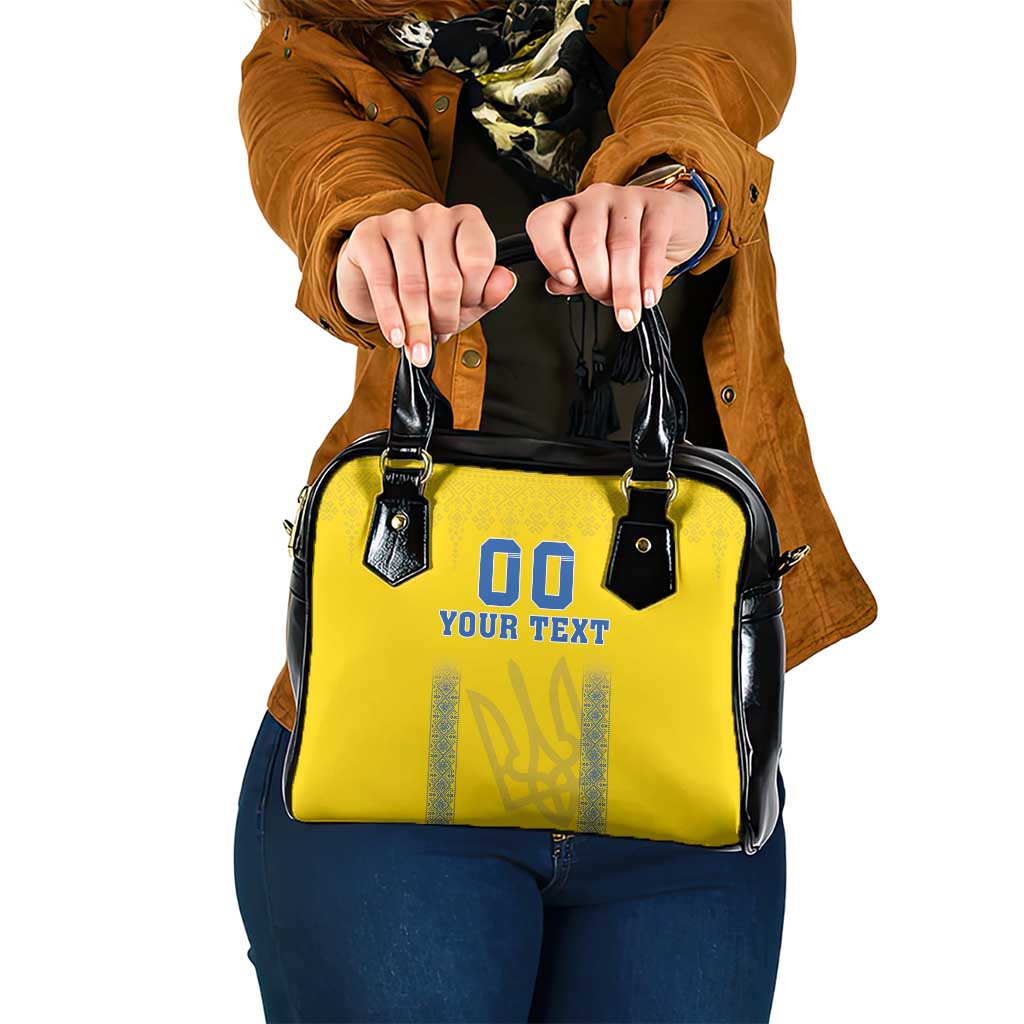 Custom Ukraine Football Shoulder Handbag Come On Zbirna Yellow Version