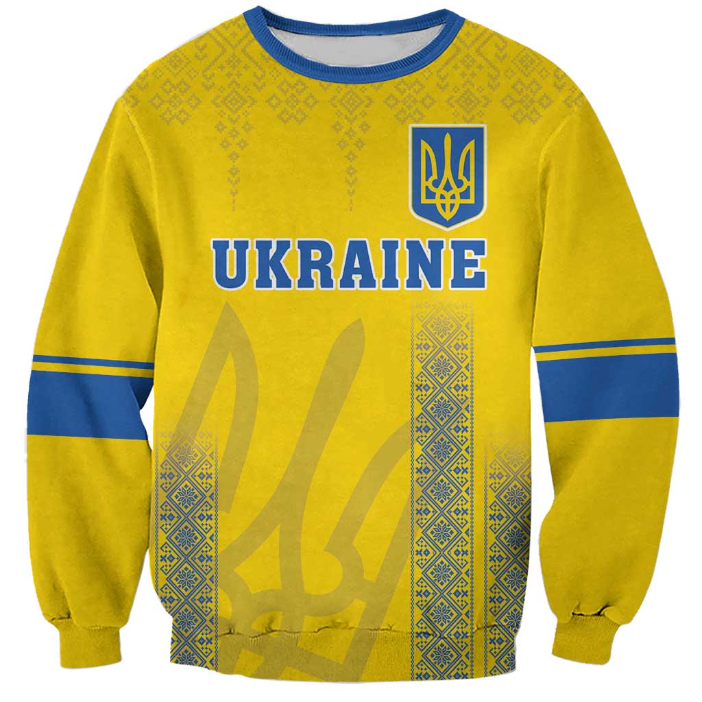 Custom Ukraine Football Sweatshirt Come On Zbirna Yellow Version