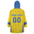 Custom Ukraine Football Wearable Blanket Hoodie Come On Zbirna Yellow Version