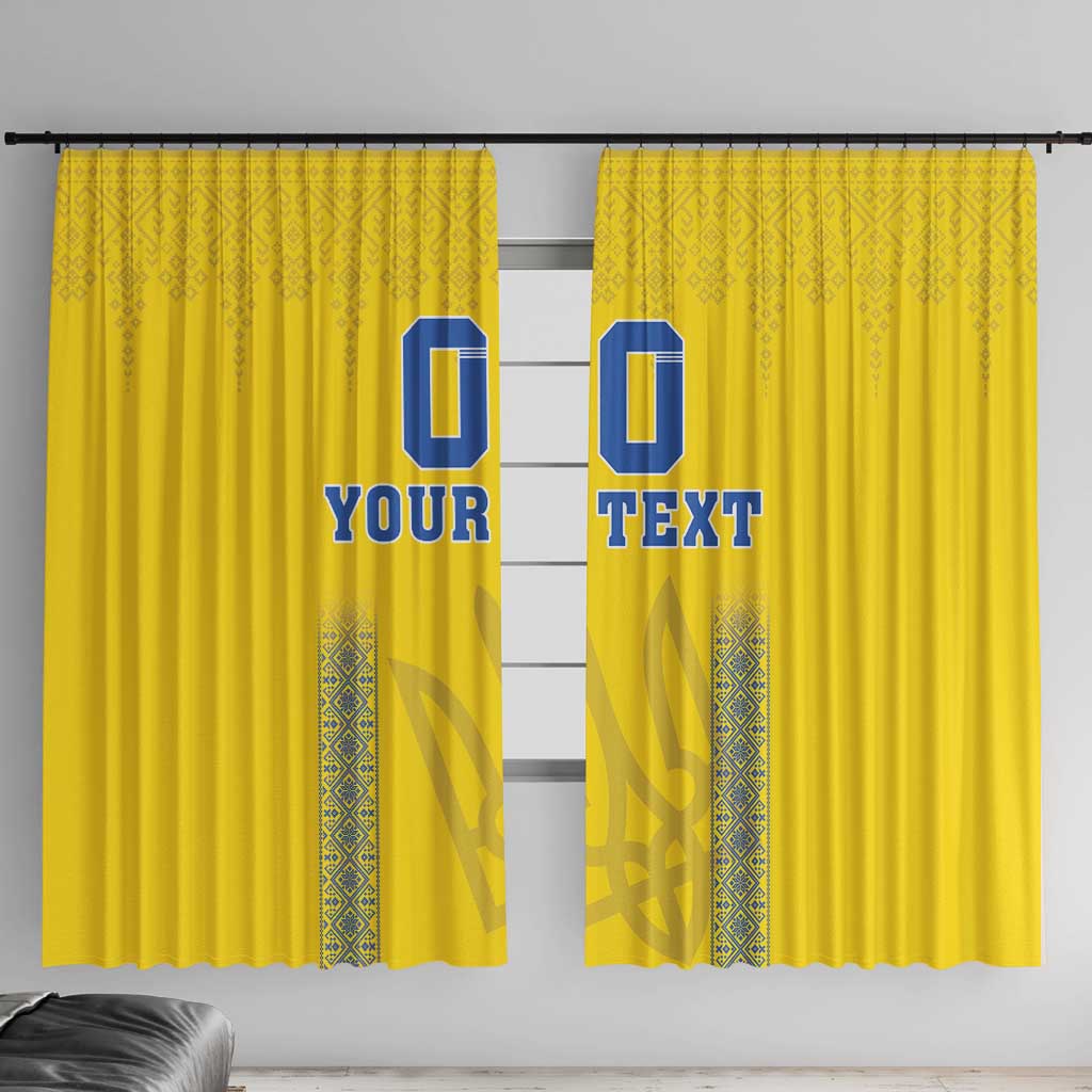 Custom Ukraine Football Window Curtain Come On Zbirna Yellow Version