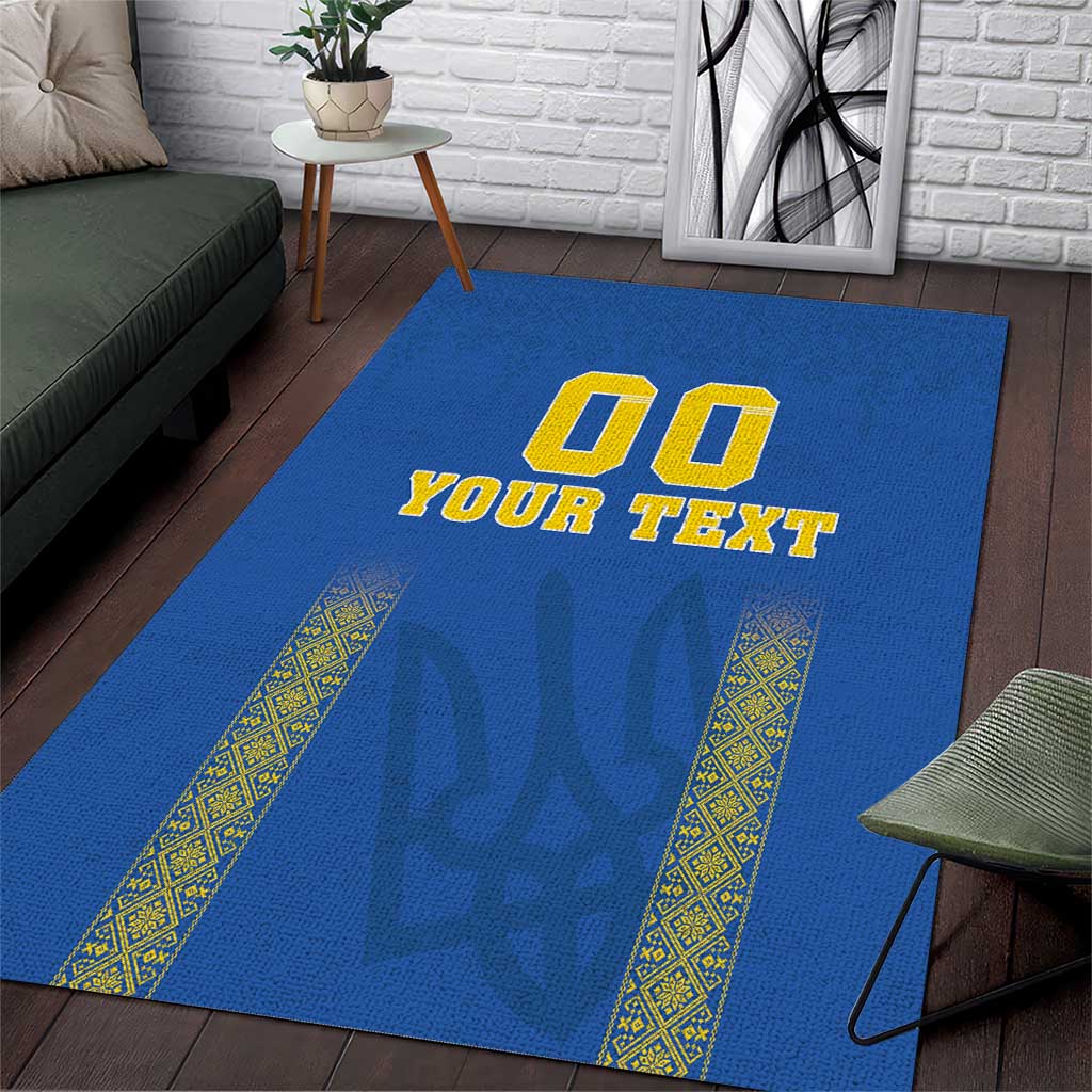 Custom Ukraine Football Area Rug Come On Zbirna Blue Version