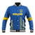 Custom Ukraine Football Baseball Jacket Come On Zbirna Blue Version