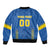 Custom Ukraine Football Bomber Jacket Come On Zbirna Blue Version