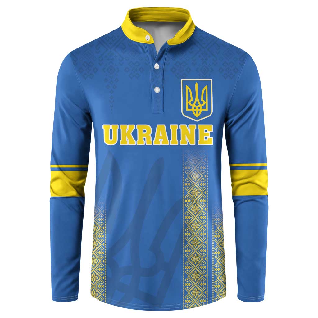 Custom Ukraine Football Button Sweatshirt Come On Zbirna Blue Version