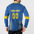 Custom Ukraine Football Button Sweatshirt Come On Zbirna Blue Version