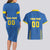 Custom Ukraine Football Couples Matching Long Sleeve Bodycon Dress and Hawaiian Shirt Come On Zbirna Blue Version